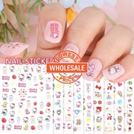[Wholesale Price]Cartoon Cute Hello Kitty Melody Nail Art Stickers / Kawaii Sanrio Anime Water Transfer Paper Nail Decal / Self-Adhesive Nail Slider Tape / Manicure Art Decorations