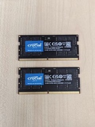 Crucial 32GB DDR5 4800 SODIMM CL40 RAM 2條