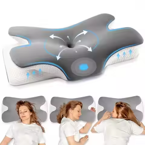 [Breathable Support] Ergonomic Neck Pillow | Breathable | Cervical Support, Design | Back & Side Sle