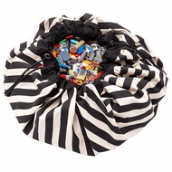 比利時 Play &amp; Go - 玩具整理袋-條紋黑-展開直徑 140cm/重量 850g/產品包裝 24.5×21.5×5.5cm