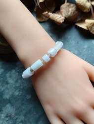 天然緬甸桶珠紫羅蘭冰種翡翠 骨干小珠 手串手鍊