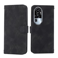 Suitable for Samsung REALME11 RENO10PRO REALME9i REALME11PRO A36 A58 A78 line embossed leather card insert flip phone case