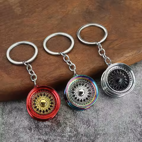 Hot Wheel Rim Keychain Key Ring 3D Keychain Creative Accessories Auto Part Model Car Moto Keyring Ke