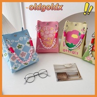 OLDGOLDX Shoulder Bag, Cartoon Large Capacity Knitted Bucket Bag, Fashion Handmade Woven Ring Buckle