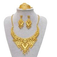Indian Jewelry Set, Exotic Golden Necklace Set, Goddess Accessories, Dubai Jewelry Set