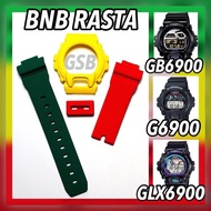 BNB • G6900 • GLX6900 • GW6900 • GLS6900 •GB6900 • GR6900 / RASTA RASTAFARI MATTE BAND & BEZEL / TAL
