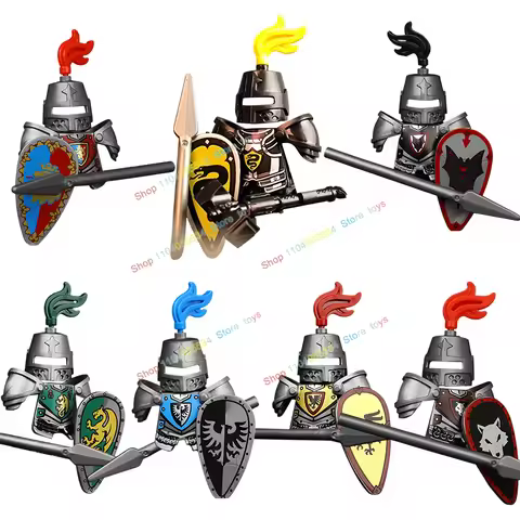 Black Snake Knights Shield Weapons Accessories Medieval Knights Building Block Action Figures Collec