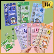 T&Y Stationery Set Cute Cartoon Characters 6 IN 1 Stationery Set 6IN1 Kindergarten School Supplies C