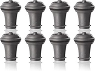 Vacu Vin Wine Saver Vacuum Stoppers - Set of 8, Gray, for Wine Bottles - Keep Wine Fresh for Up to a Week with Airtight Seal - Compatible with Vacu Vin Wine Saver Pump