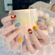 Xiaoqi Recommended Pure Hand-Weared Nails Daily Short Style Wear Nails Hand-Painted Gentle Exquisite