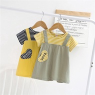 Dress ☀Ready Stock☀ Summer Baby Girl Clothing 0-3Y Casual Toddler Newborn Baby Girls Dress Stripe Fa