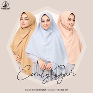 HIJAB SEGIEMPAT CERUTY SYARI UMAMA 140X140 / HIJAB CERUTY SYARI LC