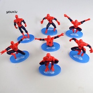 7Pcs/Set Spiderman Action Figures for Cake Decoration Birthday Cake Topper Birthday Gift Cake Displa