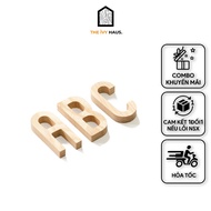 Wooden Wall Letters, Decorative Embossed Letters, Decorative Rubber Wood Wall Letters Bright Color S