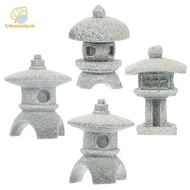 TrillionCatalpa   Retro Gazebo Chinese Lanterns Mini Pagoda Model Decoration Stone Miniature Statue 
