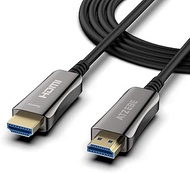 ATZEBE Fiber Optic HDMI Cable 50ft, Fiber HDMI Cable Supports 4K@60Hz, 4:4:4/4:2:2/4:2:0, HDR, Dolby Vision, HDCP2.2, ARC, 3D, High Speed 18Gbps, Slim and Flexible HDMI Fiber Optic Cable