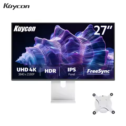 New Kuycon P27L Gaming Computer Monitor For Designer Ultra Wide Color Range PC Display 4k HDR10 High