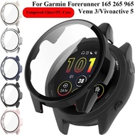 HD Tempered Glass+PC Case For Garmin Forerunner 165 265 965 All-around Screen Protective Shell Garmi