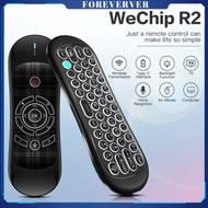 ~ Wechip R2 2.4G Wireless Air Mouse Keyboard Motion Sense Backlight Air Mouse Touchpad Remote Control Keyboard for Android TV Box fore