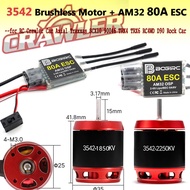 RC Crawler 3542 Brushless Outrunner Motor AM32 80A ESC for RC Crawler Car Axial Traxxas SCX10 90046 