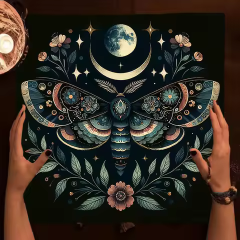 Tarot Tablecloth Moon Phase Divination Altar Cloth Triple Moon Altar Decor Tarot Cloth For Spread Ta