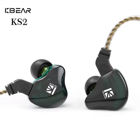 KBEAR KS2 Wired Earphone Dual Magnetic Circuit Dynamic Gaming Headphones In Ear Monitor Music Earbud