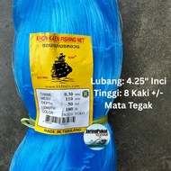 030mm x 110mm (4.25" Inci) x 50Mata x 180mtr Pukat Tangsi Ikan | Isi Kosong | Warna Biru | Mata Tega