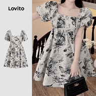 Lovito Casual Dress Pleated Spring/summer Dress for Women L143ED445