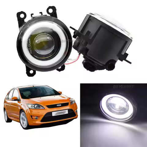 2PCS Car LED Fog Light Angel Eye DRL Front Fog Lamp For Ford Focus MK2 Saloon DA_ 2004 2005 2006 200