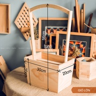 Giỏ gỗ trang trí hoa giỏ gỗ cắm hoa Wooden basket with flowers