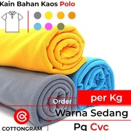 {{{{{{] Kain Bahan Kaos Polo Lacoste Pique Cotton CVC Warna Sedang per Kg