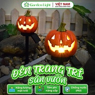 Đèn trang trí năng lượng mặt trời bí ngô cắm đất, tiết kiệm điện, bóng siêu sáng, chốn