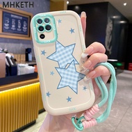 MHKETH Case For OPPO A94 Reno 5F Reno5 F 5 Lite F19 Pro Phone With Contrast Color Strap Fashion