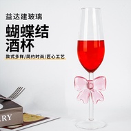 Creative Pink Bow Goblet Red Wine Glass Champagne Goblet