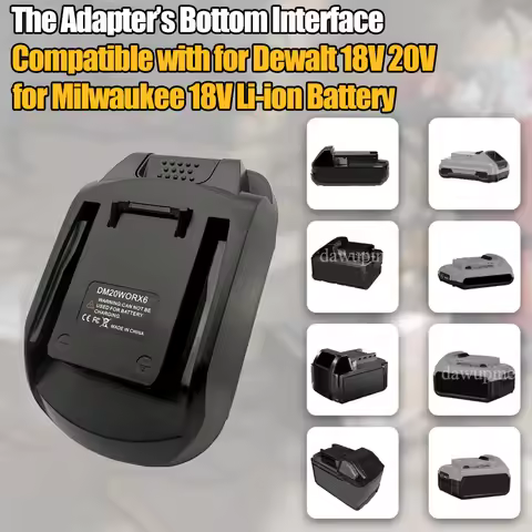 DM20WORX6 Power Tool Adapter Converter for Milwaukee for M18 for Dewalt 18V 20V Lithium Battery for 