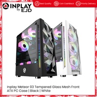 Inplay Meteor 03 | Black | White | Tempered Glass Mesh Front ATX PC Case | Inplay by EJD