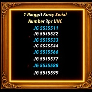 Malaysia RM1 Banknote Fancy Serial Number JG5555511–JG5555599 Bank Negara Malaysia Collector Note