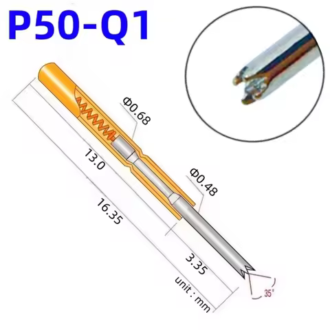 20/100PCS P50-Q1 Spring Test Probe Test Pin Pogo Pin P50-Q Electric ICT FCT PCB Test Tool 0.48/0.68/