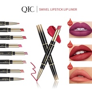 14 Colours 2 In 1 Lipstick Lip Liner Double-headed Two-in-one Makeup Rotating Red Liner Lip G9u7