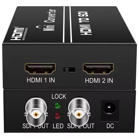 HDMI to SDI Converter, Converter Two HDMI in Two SDI Output (with Power Supply Adapter) for Camera C