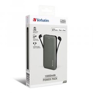 Verbatim- 10000mAh PD &amp; QC 3.0 流動充電池 (連嵌入式充電線) (66437)