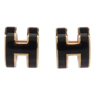 HERMES 金屬Mini Pop H Earrings耳環Noir