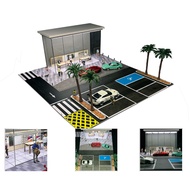 Gfans 1:64 Scale diorama โมเดลประกอบโรงรถรถยนต์จอดรถไฟ LED ฉากหลังโมเดลโชว์ฉากของเล่นของขวัญสำหรับสะ