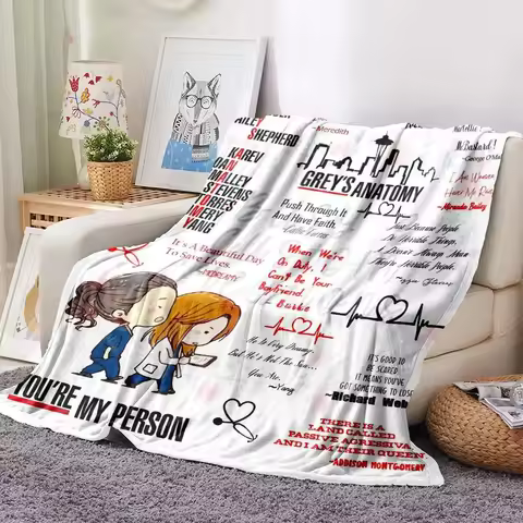 Lazy Person Blanket Grey‘s Anatomy You're My Person Flannel Blanket Romantic Couple Cover Gift For C
