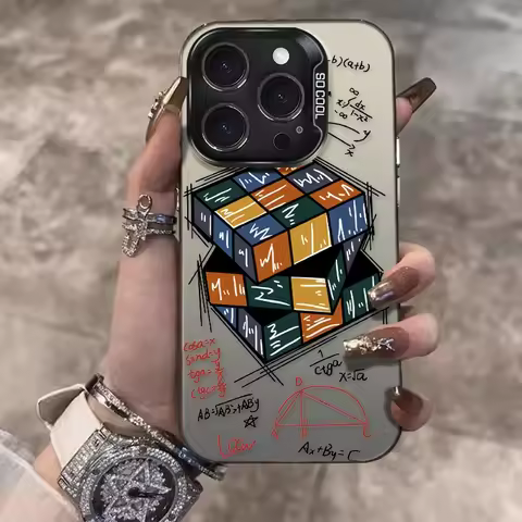 Creative Rubik's Cube Cartoon Phone Case For iPhone 17 Pro Max Air X XR XS Max 7 8 Plus 16 15 14 13