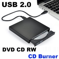 B 2.0 External DVD CD RW Disc Writer Player Drive For PC Laptop Notebook   B Power Cable Data Cable