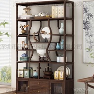 Solid Wood Ornament Shelf Modern Simple Curio Shelf Tea Rack Decoration Chinese Tea Cabinet Display 