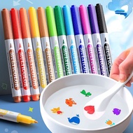 12pcs Children's Magical Water Painting Pen Floating Doodle Pen Colorful Mark Pen Whiteboard Markers