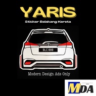 (TOYOTA - YARIS) Sticker of Car Backside, Sticker Belakang Toyota Yaris ,Custom No. Plat, Color.-- [
