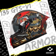 Gille Helmet 135 GTS V1 ARMOR Matte Grey Red Motorcycle Helmets Full Face Dual Visor skoot